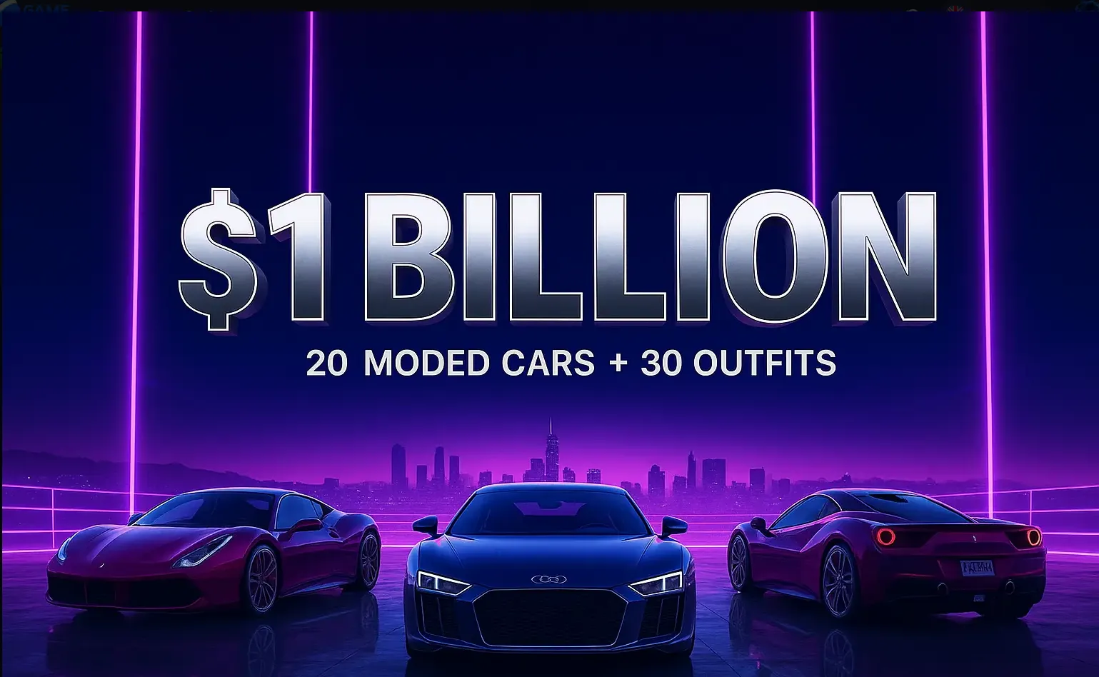 PS5 🚗 20 Exclusive Modded Cars 💰 $ 1 Billion In-Game Wealth 💰 50 million Pure Cash+ 300 deluxos cars 👕 5-10 Premium Outfits ⚡ Fast Delivery